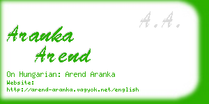 aranka arend business card
